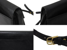 Load image into Gallery viewer, YVES SAINT LAURENT イヴサンローラン ショルダーバッグ YSL カサンドラロゴ レザー ブラック ゴールド金具 美品 中古 4b002852