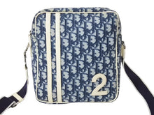 Load image into Gallery viewer, Christian Dior クリスチャンディオール トロッター ショルダーバッグ ナンバー2 ネイビー シルバー金具 美品 中古 4b002854