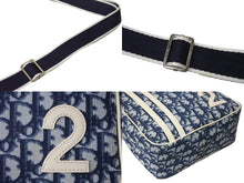 Load image into Gallery viewer, Christian Dior クリスチャンディオール トロッター ショルダーバッグ ナンバー2 ネイビー シルバー金具 美品 中古 4b002854