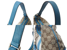 Load image into Gallery viewer, 極美品 GUCCI グッチ ショルダーバッグ ホースビット 131026 GGキャンバス ベージュ ターコイズブルー ゴールド金具 中古 4b002858
