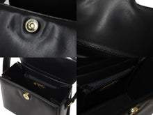Load image into Gallery viewer, Givenchy ジバンシー ミニハンドバッグ フォーマルバッグ 4Gロゴ 付け替えロゴ付き カーフ レザー ブラック ゴールド金具 美品 中古 4b002869