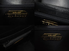 Load image into Gallery viewer, Givenchy ジバンシー ミニハンドバッグ フォーマルバッグ 4Gロゴ 付け替えロゴ付き カーフ レザー ブラック ゴールド金具 美品 中古 4b002869