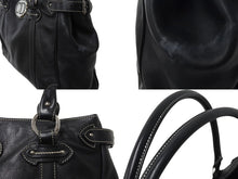 Load image into Gallery viewer, CHRISTIAN DIOR クリスチャンディオール ハンドバッグ ショルダーバッグ 04-B0-0046 レザー ブラック シルバー金具 美品 中古 4b002873