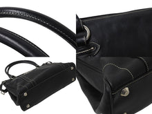 Load image into Gallery viewer, CHRISTIAN DIOR クリスチャンディオール ハンドバッグ ショルダーバッグ 04-B0-0046 レザー ブラック シルバー金具 美品 中古 4b002873