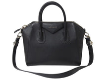 Load image into Gallery viewer, GIVENCHY ジバンシィ アンティゴナ 2WAYバッグ ショルダーバッグ ハンドバッグ ZE D 0195 レザー ブラック シルバー 美品 中古 4b002893