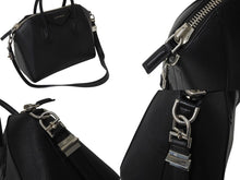 Load image into Gallery viewer, GIVENCHY ジバンシィ アンティゴナ 2WAYバッグ ショルダーバッグ ハンドバッグ ZE D 0195 レザー ブラック シルバー 美品 中古 4b002893