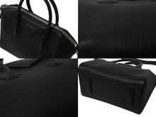 Load image into Gallery viewer, GIVENCHY ジバンシィ アンティゴナ 2WAYバッグ ショルダーバッグ ハンドバッグ ZE D 0195 レザー ブラック シルバー 美品 中古 4b002893