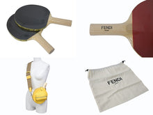 Load image into Gallery viewer, 新品未使用 FENDI フェンディ 卓球 セット ラケット ショルダーケース イタリア製 イエロー レザー 中古 4b002909