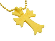 Load image into Gallery viewer, 新品同様 CHROME HEARTS クロムハーツ ラバースモール CHクロス シリコン ネックレス ラバー イエロー ボールチェーン 2019 7.7g 中古 4b002949