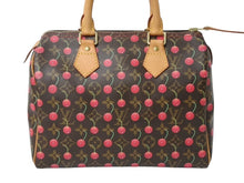 Load image into Gallery viewer, 極美品 LOUIS VUITTON ルイヴィトン スピーディ25 ハンドバッグ M95009 モノグラム チェリー レザー 村上隆 中古 4b002956