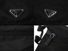 Load image into Gallery viewer, PRADA プラダ VERA トライアングルロゴ ショルダーバッグ メッセンジャーバッグ ナイロン レザー ブラック シルバー金具 美品 中古 4b002978