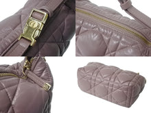 Load image into Gallery viewer, CHRISTIAN DIOR クリスチャンディオール カナージュ ノマドポーチ ミディアム 2WAY ハンド ショルダー バッグ レザー ピンク 美品 中古 4b003020