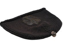 Load image into Gallery viewer, CHROME HEARTS クロムハーツ BSフレア 迷彩レザーパッチ コットン ニットキャップ ビーニー フレアボール ブラック 良品 中古 4b003185