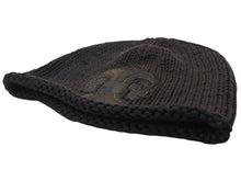 Load image into Gallery viewer, CHROME HEARTS クロムハーツ BSフレア 迷彩レザーパッチ コットン ニットキャップ ビーニー フレアボール ブラック 良品 中古 4b003185