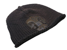 Load image into Gallery viewer, CHROME HEARTS クロムハーツ BSフレア 迷彩レザーパッチ コットン ニットキャップ ビーニー フレアボール ブラック 良品 中古 4b003185