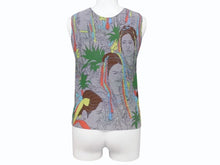 Load image into Gallery viewer, 極美品 me ISSEY MIYAKE ミーイッセイミヤケ タンクトップ ノースリーブカットソー MI03FR362 ポリエステル グレー 総柄 中古 4b003189