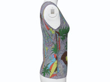 Load image into Gallery viewer, 極美品 me ISSEY MIYAKE ミーイッセイミヤケ タンクトップ ノースリーブカットソー MI03FR362 ポリエステル グレー 総柄 中古 4b003189