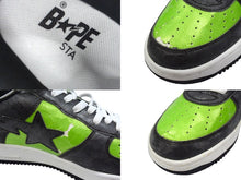 Load image into Gallery viewer, A BATHING APE × UNKLE FUTURA BAPESTA アベイシングエイプ アンクル フューチュラ ベイプスタ 00s スネーク 型押し スニーカー グリーン ブラック 28.5cm 中古 4b003232