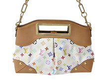 Load image into Gallery viewer, LOUIS VUITTON ルイヴィトン ジュディMM ハンドバッグ M40255 モノグラム マルチカラー 2WAY 村上隆 ホワイト 美品 中古 4b003251