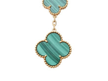 Load image into Gallery viewer, 極美品 Van Cleef&Arpels ヴァンクリーフ&アーペル マジック アルハンブラ イヤリング マラカイト 3モチーフ ピアス VCARO2AG00 18k 18.8g ゴールド 中古 4b003278