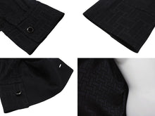 Load image into Gallery viewer, 極美品 HERMES エルメス 総柄シルクシャツ 4E0603DC フランス製 シルク ブラック シルバー金具 サイズ36 中古 4b003290