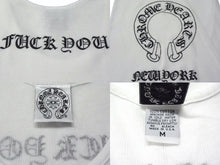 Load image into Gallery viewer, 極美品 CHROME HEARTS クロムハーツ タンクトップ サイズM CHクロス ホースシュー NEW YORK FUCK YOU ホワイト 中古 4b003346