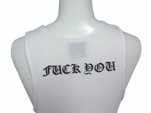 Load image into Gallery viewer, 極美品 CHROME HEARTS クロムハーツ タンクトップ サイズM CHクロス ホースシュー NEW YORK FUCK YOU ホワイト 中古 4b003346