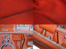 Load image into Gallery viewer, HERMES エルメス アザップロングシルクインヴキー 長財布 A刻印 レザー シルク フランス製 オレンジ シルバー金具 美品 中古 4b003391