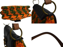 Load image into Gallery viewer, MIUMIU ミュウミュウ ワンショルダーバッグ ハンドバッグ 2way レザー ウール ブラック マルチカラー ゴールド金具 美品 中古 4b003450