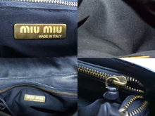 Load image into Gallery viewer, MIUMIU ミュウミュウ ワンショルダーバッグ ハンドバッグ 2way レザー ウール ブラック マルチカラー ゴールド金具 美品 中古 4b003450