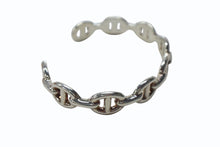 Load image into Gallery viewer, 極美品 HERMES エルメス シェーヌダンクル アンシェネ バングル 重量約17.9g サイズST Ag925刻印 9コマ シルバー925 中古 4b003459