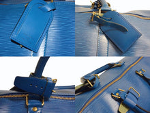Load image into Gallery viewer, LOUIS VUITTON ルイヴィトン エピ キーポル55 ボストンバッグ レザー ブルー M42955 ロゴ 旅行バッグ 青 鞄 美品 中古 4b003521