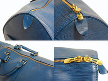 Load image into Gallery viewer, LOUIS VUITTON ルイヴィトン エピ キーポル55 ボストンバッグ レザー ブルー M42955 ロゴ 旅行バッグ 青 鞄 美品 中古 4b003521