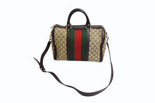Load image into Gallery viewer, GUCCI グッチ ボストンバッグ ハンドバッグ シェリーライン 247205 GGキャンバス ベージュ ゴールド金具 美品 中古 4b003540
