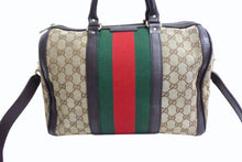 Load image into Gallery viewer, GUCCI グッチ ボストンバッグ ハンドバッグ シェリーライン 247205 GGキャンバス ベージュ ゴールド金具 美品 中古 4b003540