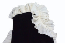 Load image into Gallery viewer, LANVIN ランバン ヴィンテージ ドレス ベロア コットン フランス製 ブラック ホワイト 美品 中古 4b003724
