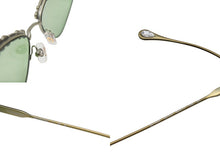 Load image into Gallery viewer, 極美品 SWAROVSKI スワロフスキー ステートメント キャッツアイシェイプ サングラス ラインストーン Sk7009 グリーン 中古 4b003855