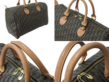 Load image into Gallery viewer, 極美品 Christian Dior クリスチャンディオール ボストンバッグ トロッター柄 ブラック ベージュ PVC レザー ゴールド金具 総柄 中古 4b003904