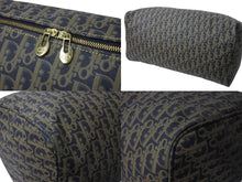 Load image into Gallery viewer, 極美品 Christian Dior クリスチャンディオール ボストンバッグ トロッター柄 ブラック ベージュ PVC レザー ゴールド金具 総柄 中古 4b003904