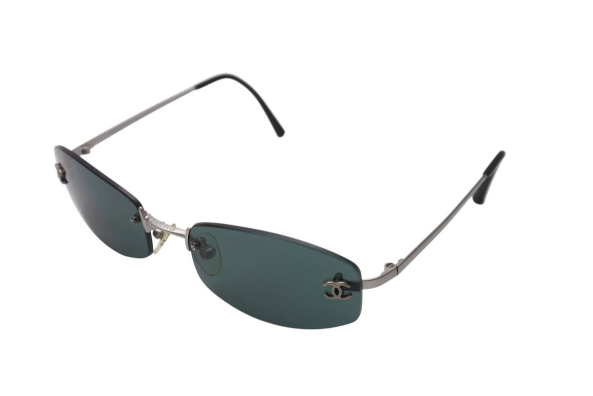 CHANEL シャネル リムレス ココマーク サングラス グリーン