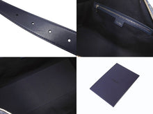 Load image into Gallery viewer, Dior ディオール DENIM TEARS デニムティアーズ ランゴ50 ボストンバッグ 2WAY オブリーク ピースサイン レザー コットンデニム ネイビー シルバー金具 美品 中古 4b004427