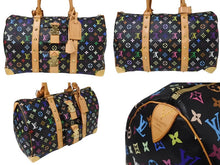 Load image into Gallery viewer, 新品同様 LOUIS VUITTON ルイヴィトン キーポル 45 ボストンバッグ M92640 モノグラム マルチカラー ブラック 村上隆 中古 4b004292