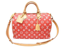 Load image into Gallery viewer, 新品同様 LOUIS VUITTON ルイヴィトン スピーディ P9 バンドリエール40 M24420 2WAY ボストンバッグ レッド ゴールド金具 中古 4b004964