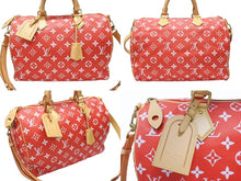 Load image into Gallery viewer, 新品同様 LOUIS VUITTON ルイヴィトン スピーディ P9 バンドリエール40 M24420 2WAY ボストンバッグ レッド ゴールド金具 中古 4b004964