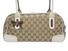 Load image into Gallery viewer, GUCCI グッチ ミニボストンバッグ ハンドバッグ 161720 486628 GGキャンバス レザー ベージュ ホワイト 美品 中古 4b005323