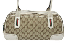 Load image into Gallery viewer, GUCCI グッチ ミニボストンバッグ ハンドバッグ 161720 486628 GGキャンバス レザー ベージュ ホワイト 美品 中古 4b005323
