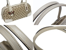 Load image into Gallery viewer, GUCCI グッチ ミニボストンバッグ ハンドバッグ 161720 486628 GGキャンバス レザー ベージュ ホワイト 美品 中古 4b005323