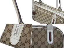 Load image into Gallery viewer, GUCCI グッチ ミニボストンバッグ ハンドバッグ 161720 486628 GGキャンバス レザー ベージュ ホワイト 美品 中古 4b005323