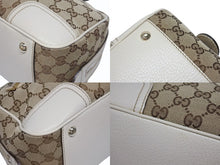 Load image into Gallery viewer, GUCCI グッチ ミニボストンバッグ ハンドバッグ 161720 486628 GGキャンバス レザー ベージュ ホワイト 美品 中古 4b005323