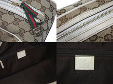 Load image into Gallery viewer, GUCCI グッチ ミニボストンバッグ ハンドバッグ 161720 486628 GGキャンバス レザー ベージュ ホワイト 美品 中古 4b005323